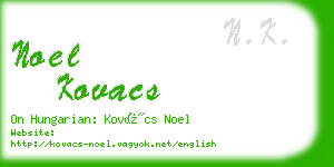 noel kovacs business card